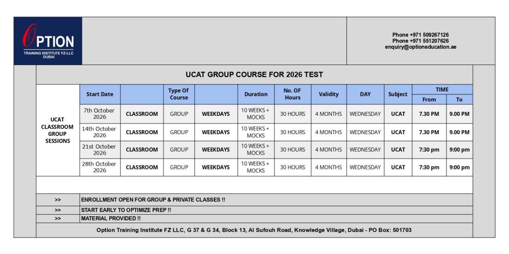 UCAT classes in dubai